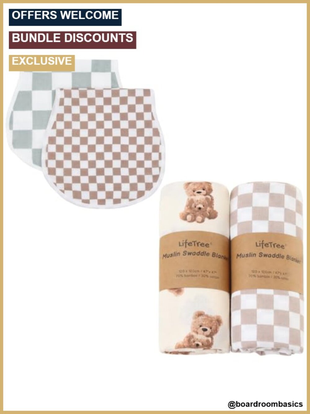 Muslin Swaddle Blankets Burp Cloths Viscose from Bamboo Cotton Soft